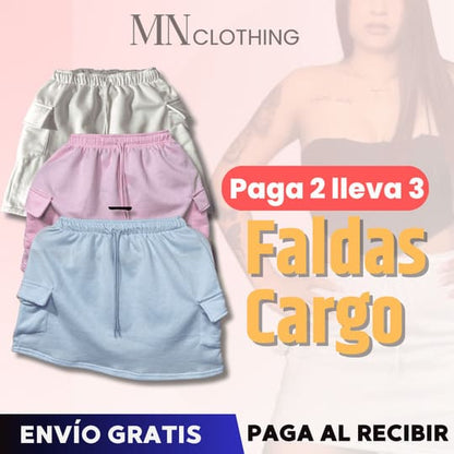 Pack X3 Falda Cargo Algodón-PAGA 2 LLEVA 3